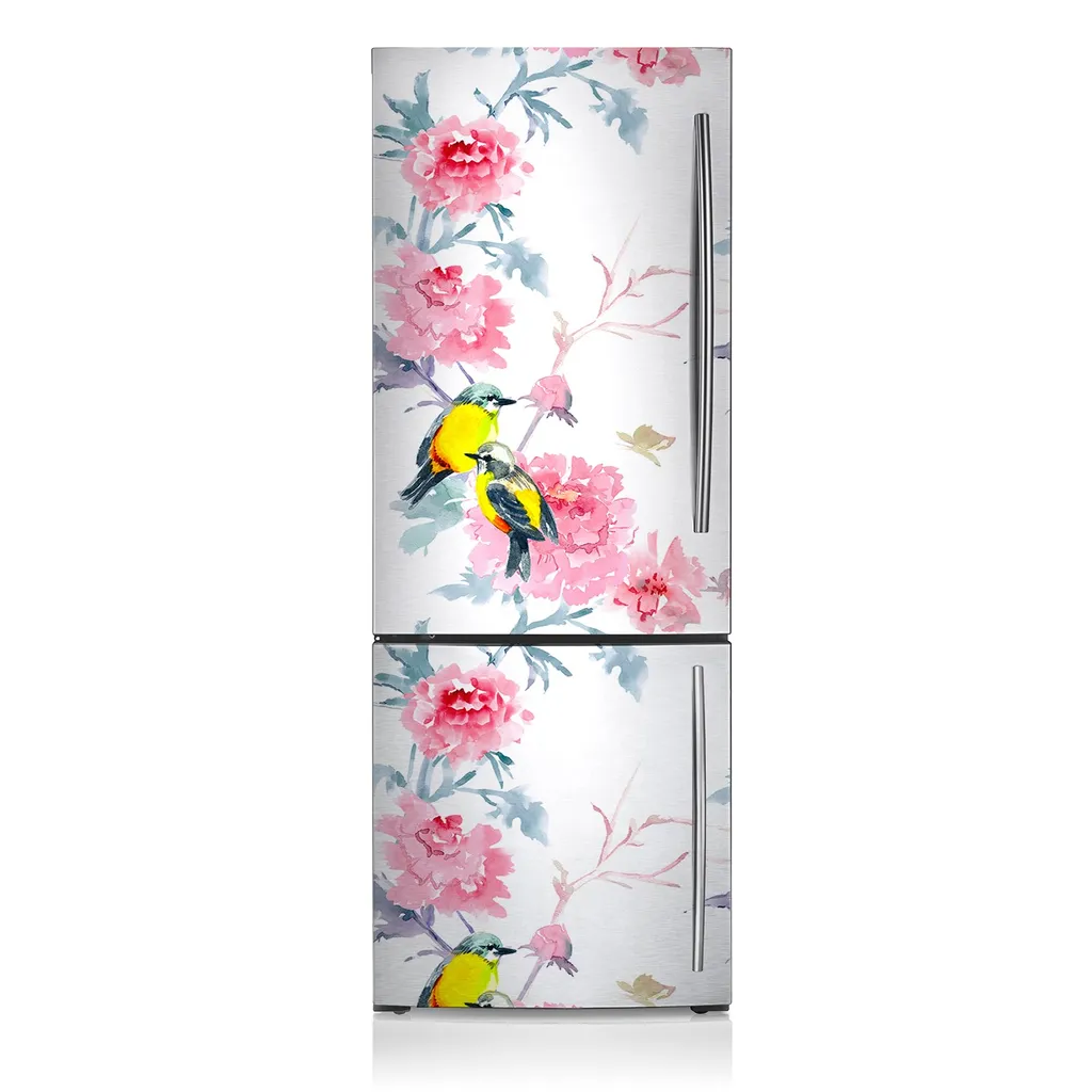 Deko Magnete Küche Kühlschrank Kühlschrankmagnete - 60 cm x 205 cm - Vögel und Blumen